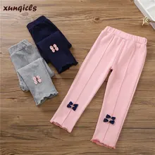 Новые детские штаны; Верхняя одежда принцессы для девочек; брюки с бантом; Детские хлопковые брюки; весенне-осенняя одежда для маленьких девочек 2-8 лет