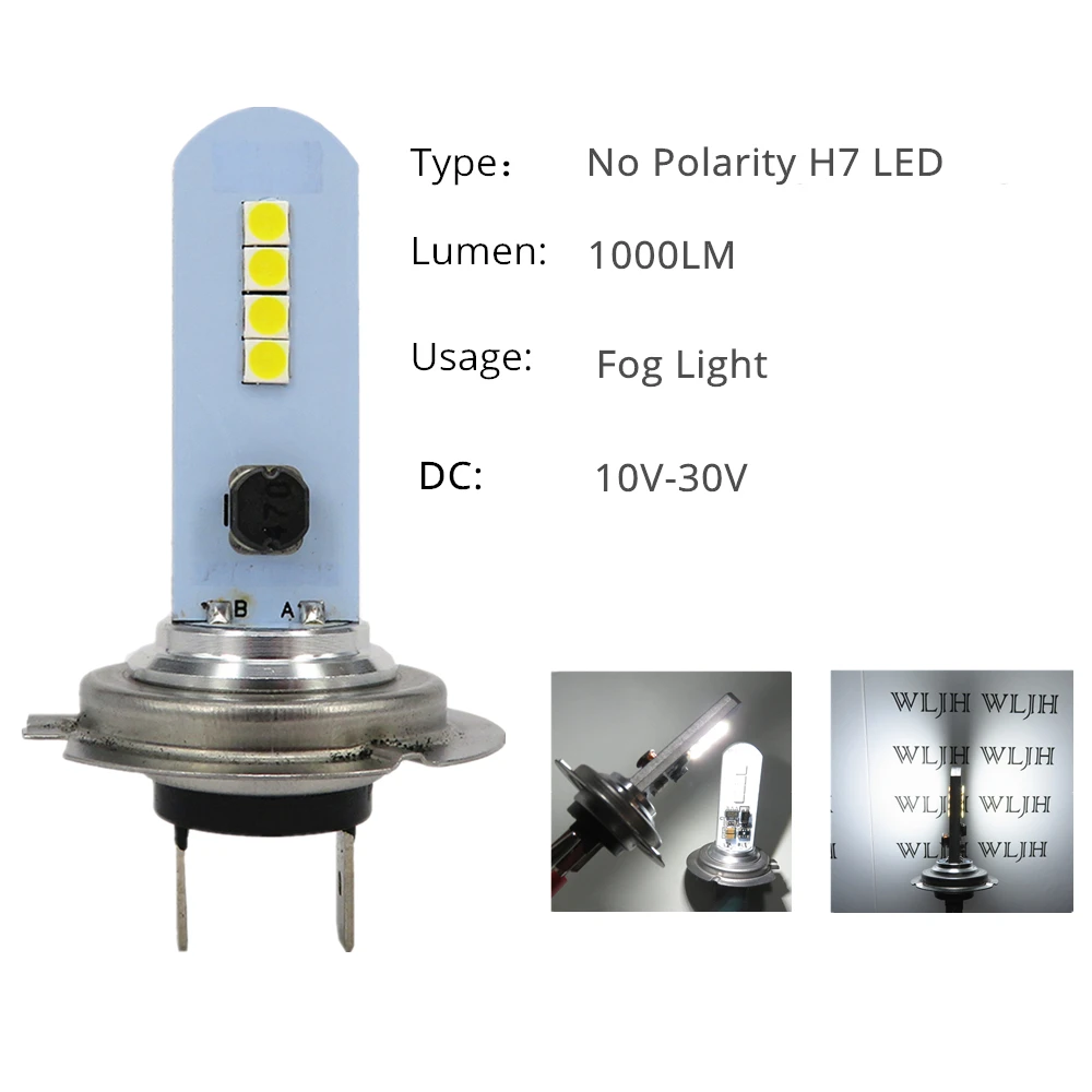 WLJH 2x автомобильный H7 светодиодный светильник s противотуманный светильник для вождения авто DRL H7 Дневной светильник для Acura для Ford для Honda Для Kia Chevrolet