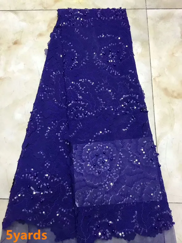 

Newcoming african net tulle lace fabric with beads and sequins fashion design good quality better choice for dress dpoc091