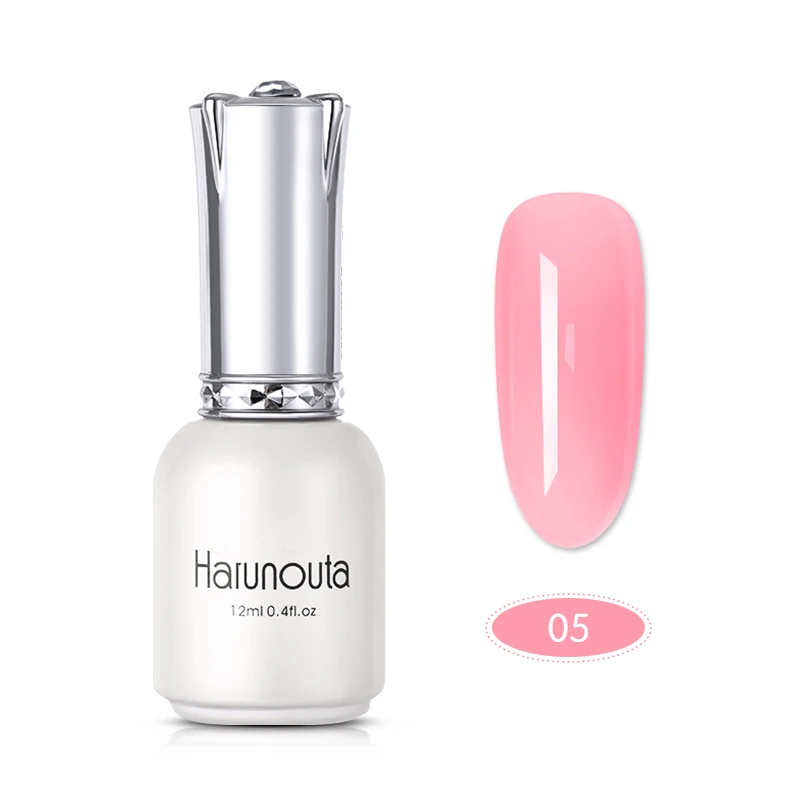 Harunouta 12ml Pink Color Gel Nail Polish Natural Resin Long Lasting Soak Off UV LED Lamp Nail Art Gel Varnish Manicure - Цвет: 05