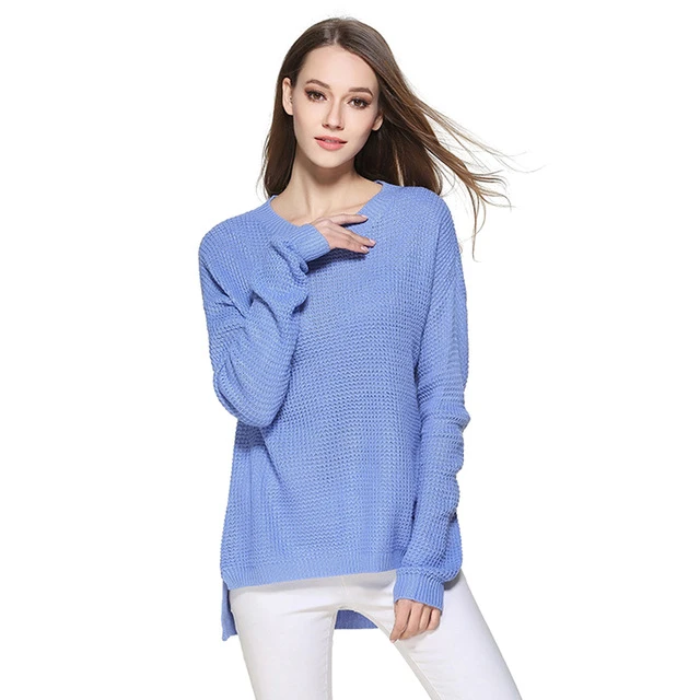 Sweater Shirt Women Jumper 2019 Spring Oversized Sweater Long Sleeve Women Knitwear Blue Loose Sweater Female Pullover W002003 Sweater Shirt Women Jumper 2019 Spring Oversized Sweater Long Sleeve Women Knitwear Blue Loose Sweater Female Pullover W002003