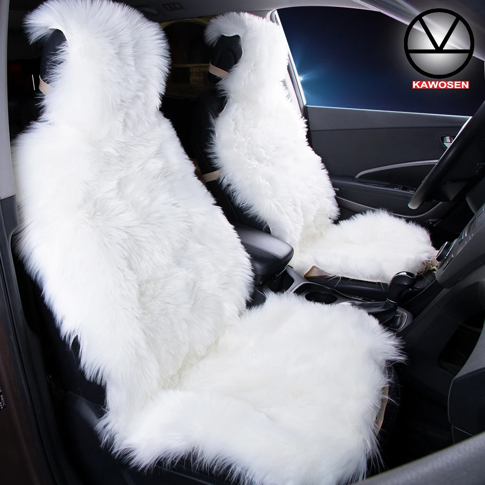

KAWOSEN 2 pcs/set Long Faux Fur Seat Cover, Universal Artificial Plush Car Seat Covers, 9 Color Cute Plush Seat Cushion LFFS02