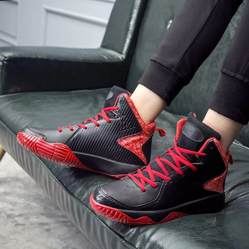 High Top Mens Shoes Casual Lace Up Breathable Trainers Spring Autumn Sport Black White Red Basket Shoes Outdoor Size 39-44 YD43 (23)
