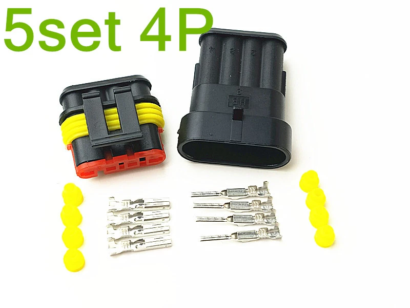 5sets Kits 4pin way Super Sealed waterproof electric wire connector plug for car 5sets Kits 4pin way Super Sealed waterproof electric wire connector plug for car