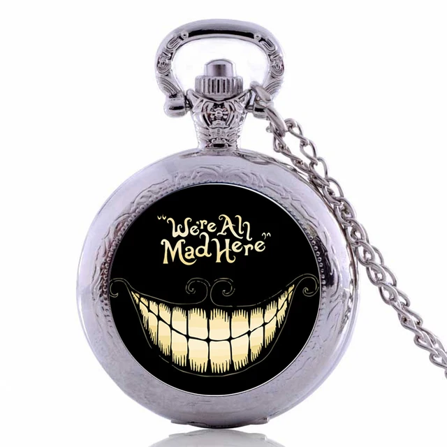 New Arrivals Alice in Wonderland We're All Mad Here Quartz Pocket Watch Analog P New Arrivals Alice in Wonderland We're All Mad Here Quartz Pocket Watch Analog P