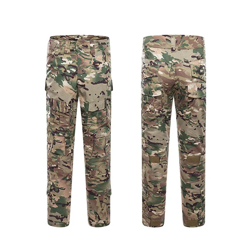 Хан дикие камуфляжные военные тактические штаны армейская Военная униформа для страйкбола Пейнтбольные боевые брюки-карго без наколенников мужские боевые T