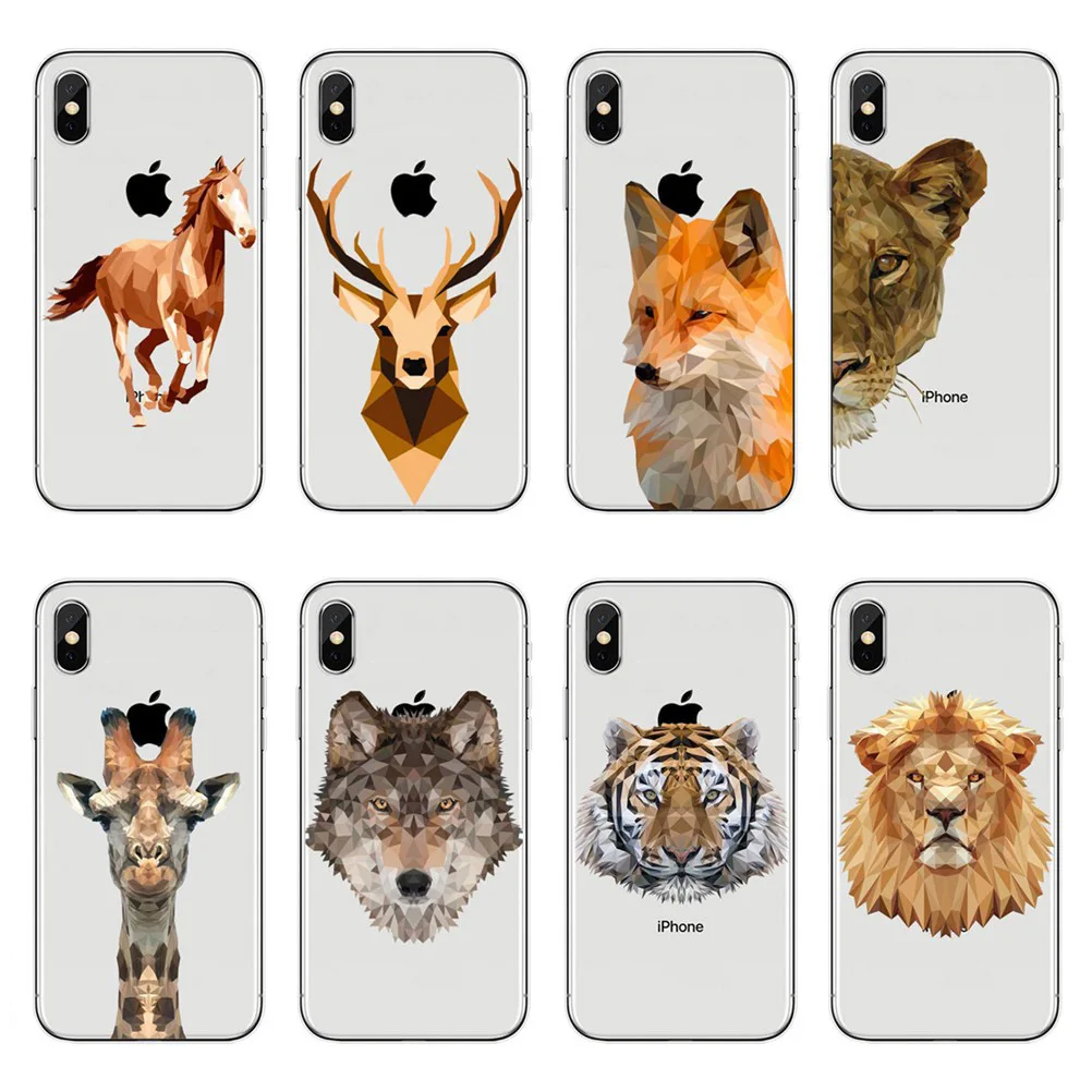 

3D fashion lion tiger Elephant leopard fox giraffe Soft TPU Phone Case For iPhone XS 5 5S SE 6 6S 7 8 Plus X XR Silicone Cover