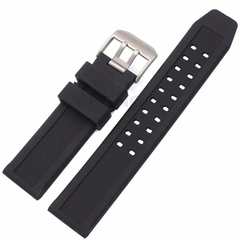 Мягкие резиновые Ремешки для наручных часов мужские черные 23 мм спортивные часы для дайвинга ремешок серебристый черный металлический штыревая Пряжка для Luminox аксессуары