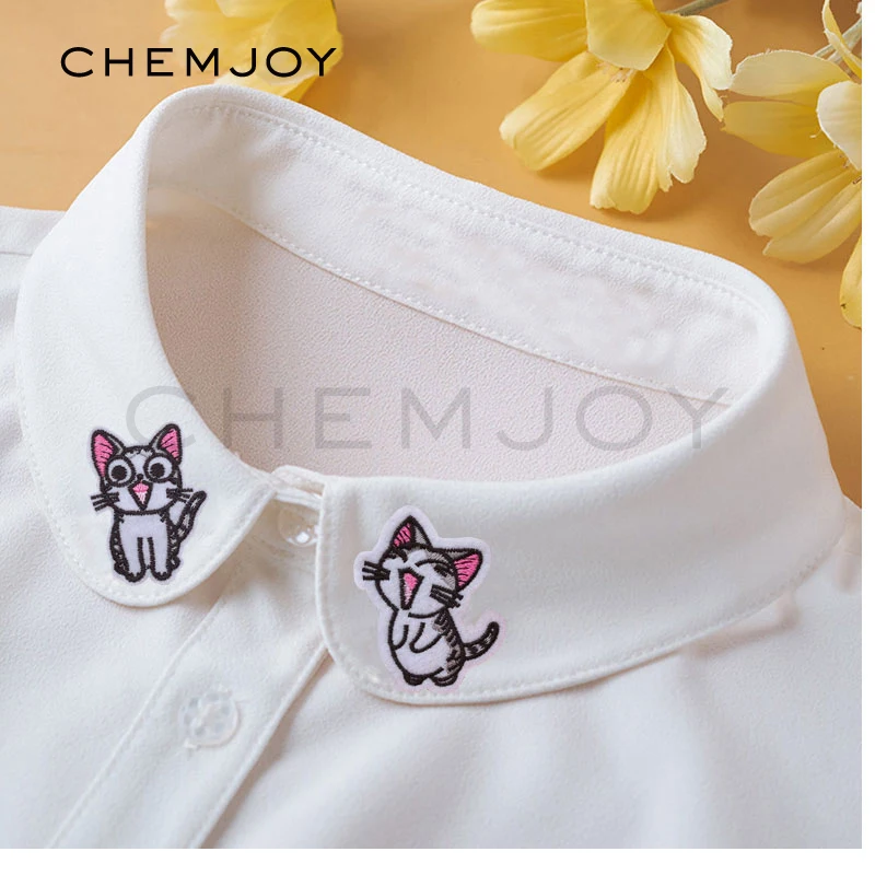 

2PCS Smile Cat Embroidery Patch Iron Patches for Clothing Sewing Applique Jeans Bag Patchwork Animal Parches DIY Clothes Sticker