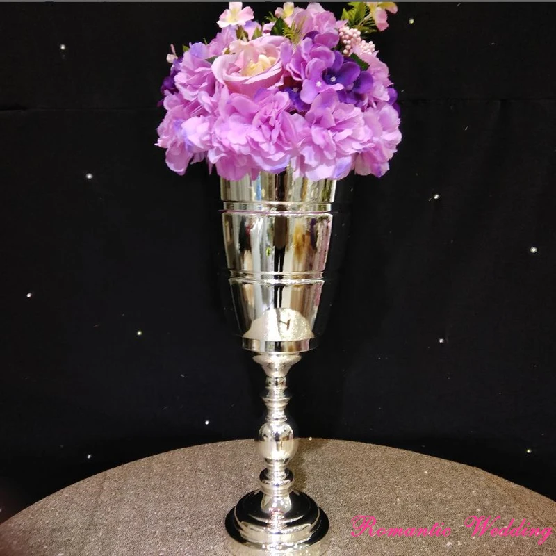 on Sale Stunning Silver Tall Small Metal Flower Vases Trophy Shape 2