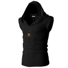 Индивидуальный спортивный жилет с капюшоном дикие однотонные без рукавов повседневные высокое количество мужские с капюшоном хип-хоп спортивный жилет Мода