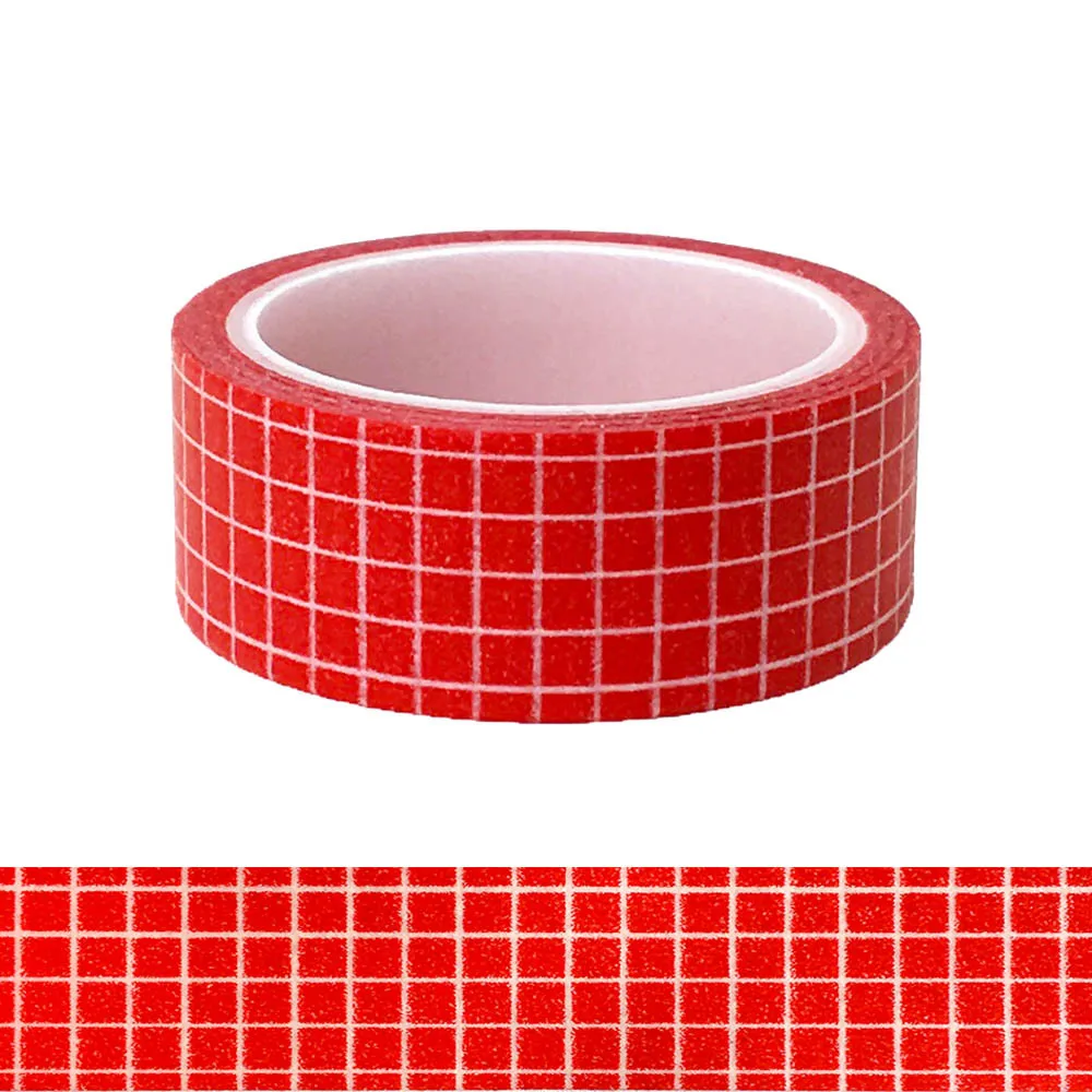 

20pcs/set Basic Red Plaid Fresh Cute Children DIY Decoration Kawai Paper Tape Hand Journal Notebook Washi Tape Sticker