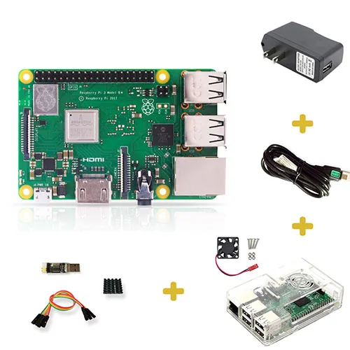 Raspberry Pi 3 Model B+(заглушка) Встроенный Broadcom 1,4 ГГц quad-core 64-разрядный процессор Wi-Fi, Bluetooth и Gigabit Ethernet через USB