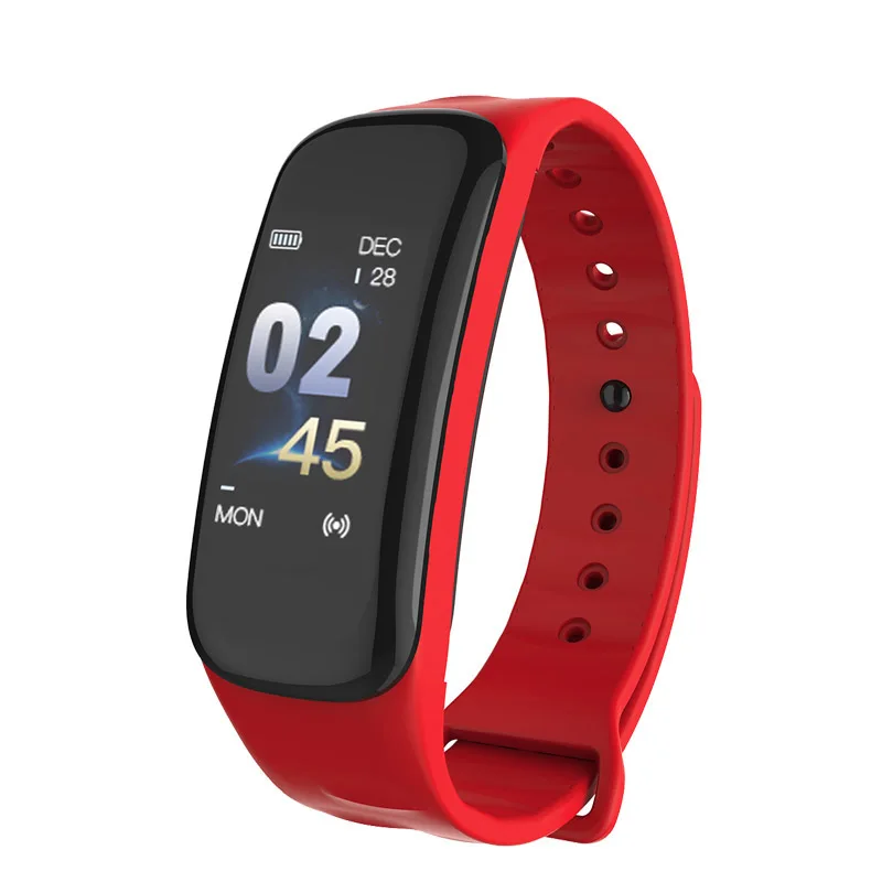 

C1 Plus Smart Bracelet Fitness Tracker Waterproof Heart Rate Monitor Blood Pressure Data Storage Music Control Call Rejection