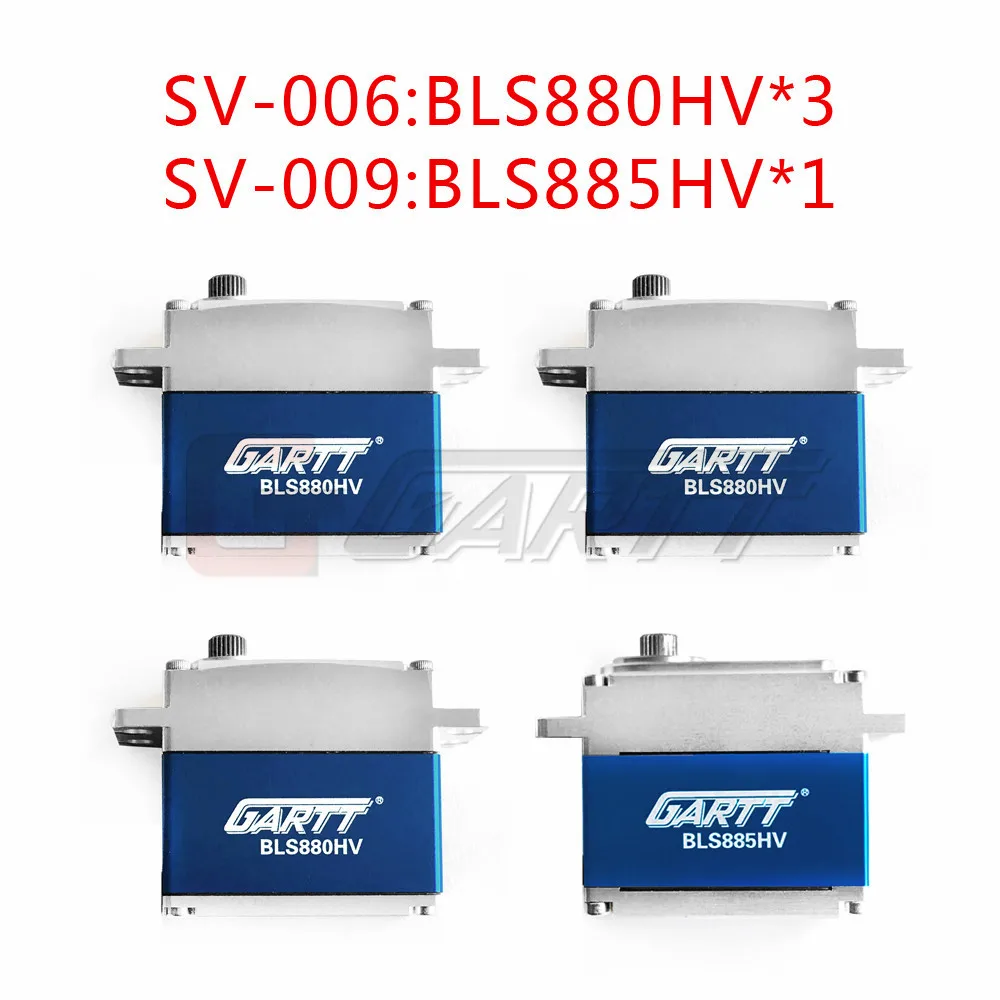 

Gartt 3XBrushless 880HV Cross plate high voltage Servo & 1XBrushless 885 Lock Tail high voltage For500 RC Helicopter servo motot