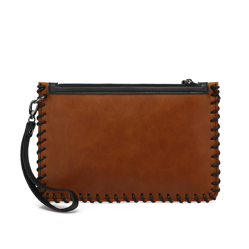 

Men envelope bag Men's Youth Hand Bag Men's clutch Bag Crazy Horse PU leather mobile Phone bag Men's handbag male weave purse