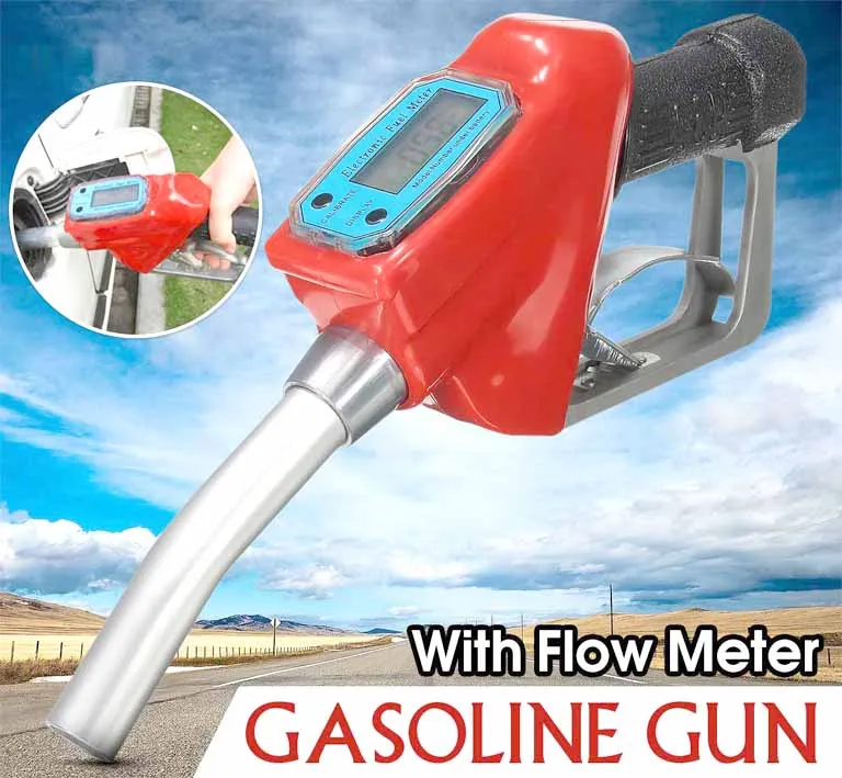 

Digital Flow Meter Indicator Fuel Gasoline Petrol Oil Refueling Gun Nozzle Aluminum Gas Station Refuel Injection Tools
