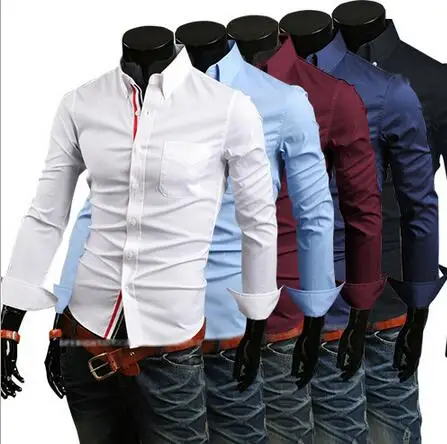 

Medusa Men's Shirt Long Sleeve aloha Korean Shirt Casual Solid Slim Shirt Fitted Turn-down Collar Sleeve Autumn lapel Spring