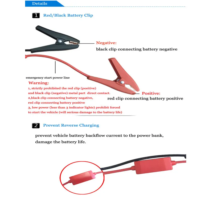 Хомуты клип аварийный свинцовый кабель для Автомобили, грузовики Стартер батареи банк питания-Автомобильная электроника-стартер