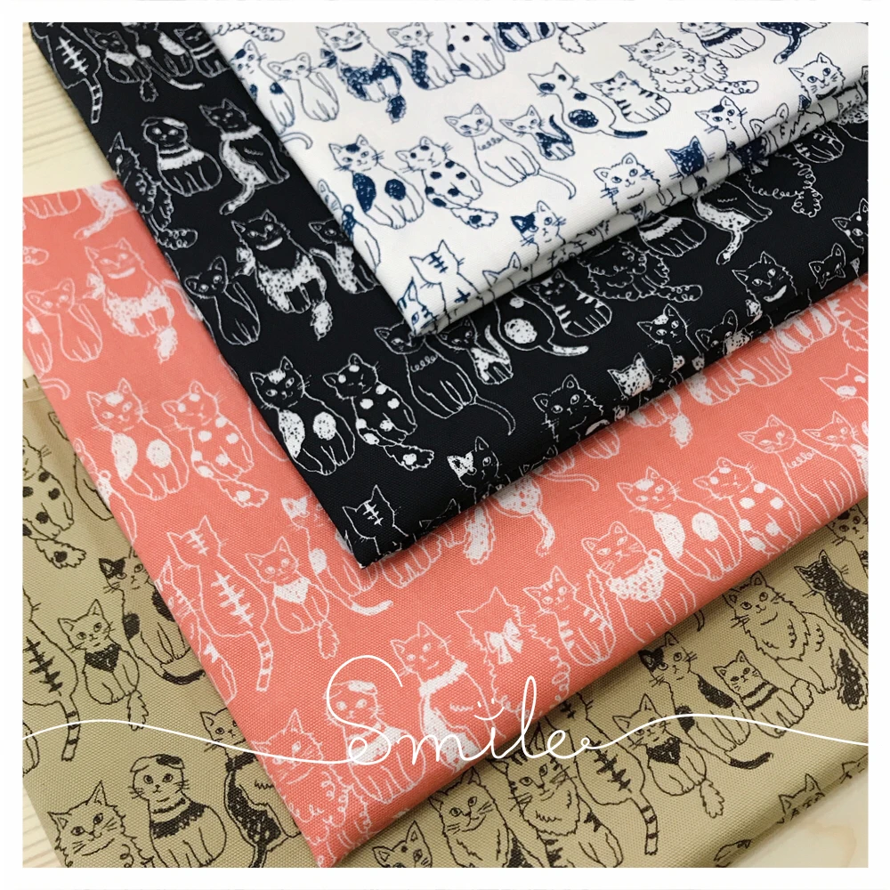 

Free shipping Handmade cloth DIY patchwork cloth head imported from Japan KOKA Oxford cat bag fabric