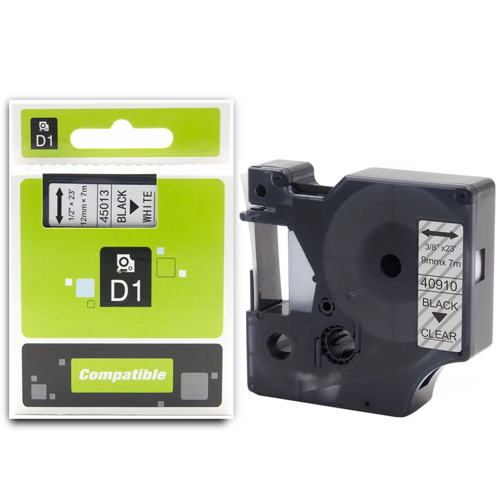 Absoonic 9 мм прозрачные этикеты Dymo D1 40910 S0720670 этикеточные ленты совместимы с 160 210D 280