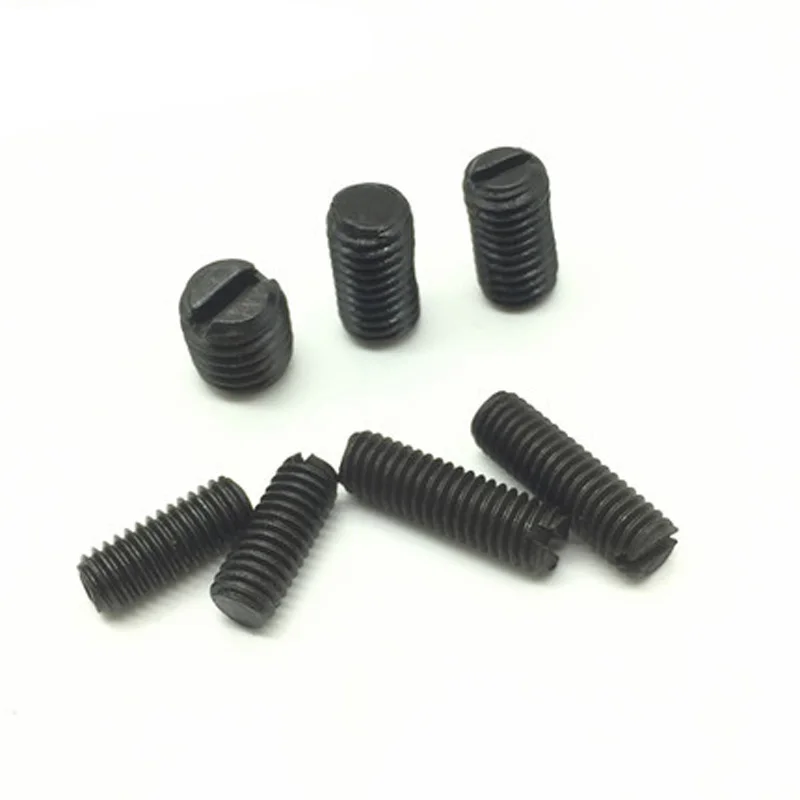 20Pcs M5 Flat end One word Tight Screws Slotted slot screw Machine meter Top wire bolt black 5mm-30mm Length | Обустройство дома