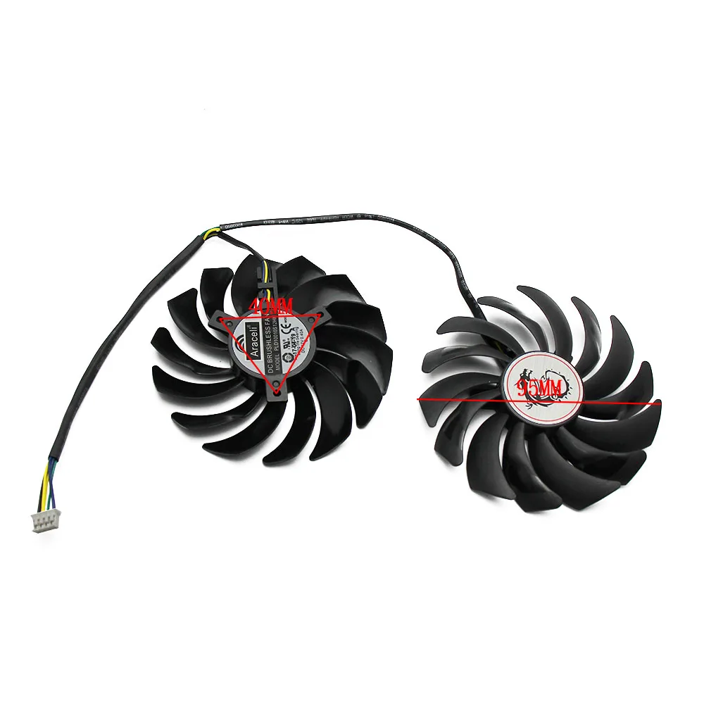 2 шт./лот 95 мм PLD10010S12HH 4Pin кулер вентилятор Замена для MSI GTX 1060 1070 1080 TI RX 470 570 RX580 игровой X видеокарта