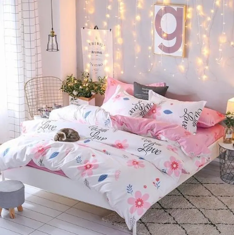 MYRU Home Textile Pastoral Flower 4pcs Cheap Bedding Sets ...
