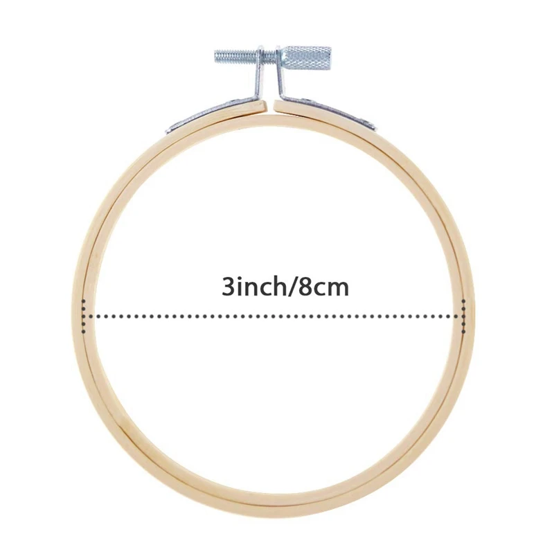 Online Heißer Verkauf 20 Stück 3 Zoll Bambus Stickerei Hoops Runde Holz Kreis Kreuz Stich Hoop Runde Ring Für Kunst Handwerk handlich Nähen