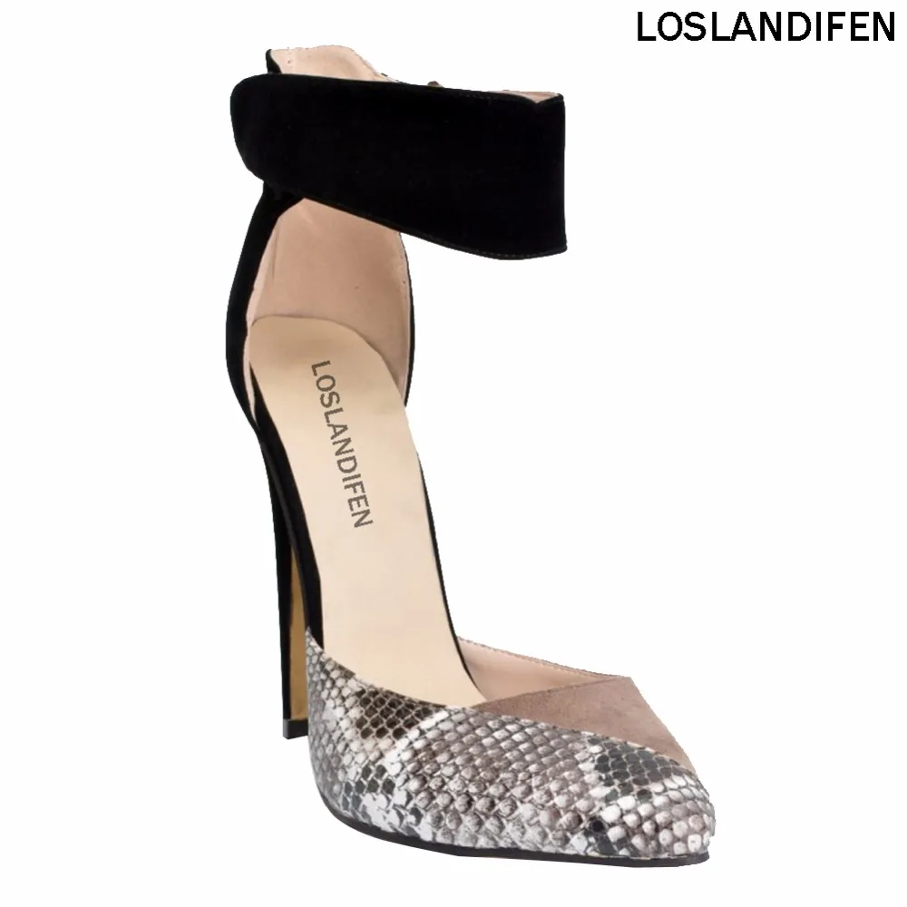 

2018 New Simple Daily Style Women's 10cm Pointed Toe High Heel Ankle Strap D`orsay Pumps Court Stiletto Shoes XD209