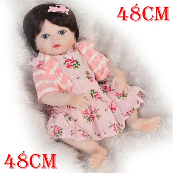 

DollMai 19" 48cm Full Body Silicone Reborn Baby Girl Dolls Bath Toy Bebes Reborn Babies Dolls for Children Juguetes Bonecas