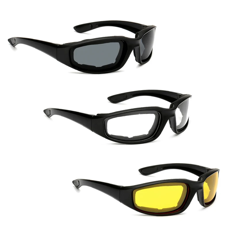 Wind Resistant Goggles Sunglasses Padded Clear Lenses with FREE Storage pouch