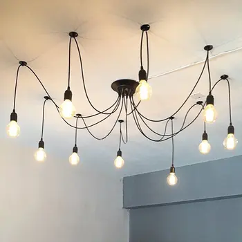 

Nordic Black Pendant Lamps Lightiing Black Spider Hanglamps For Living room Dinning Room Kitchen DIY pendant Lamps Fixtures