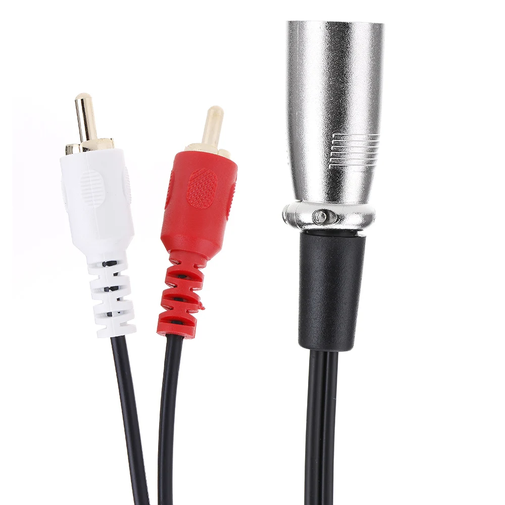 3 Pin XLR Male to 2 RCA Male Stereo Video Cable XLR Y Splitter Patch Cable New
