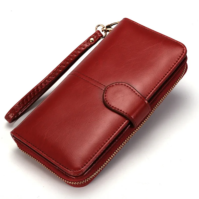 Women Wallet Female Purse Women Leather Wallet Long Trifold Coin Purse Card Holder Money Clutch ...