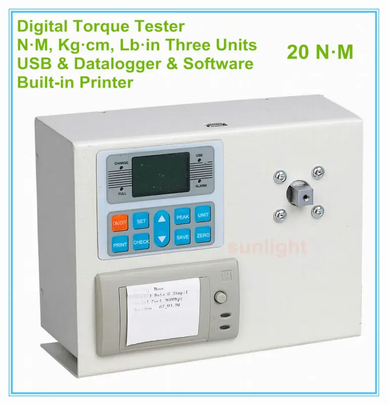 DTM-20P 20N. M промышленный цифровой измеритель крутящего момента 20N. M/204.2Kg.cm/177.2lb с тремя измерительными единицами и встроенным принтером