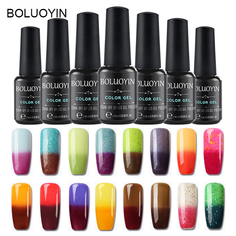 

Colorful Thermal Gel Varnish Temperature Changing Color UV Gel Nail Polish Long Lasting UV LED Gel Nail Polish Mixed primer