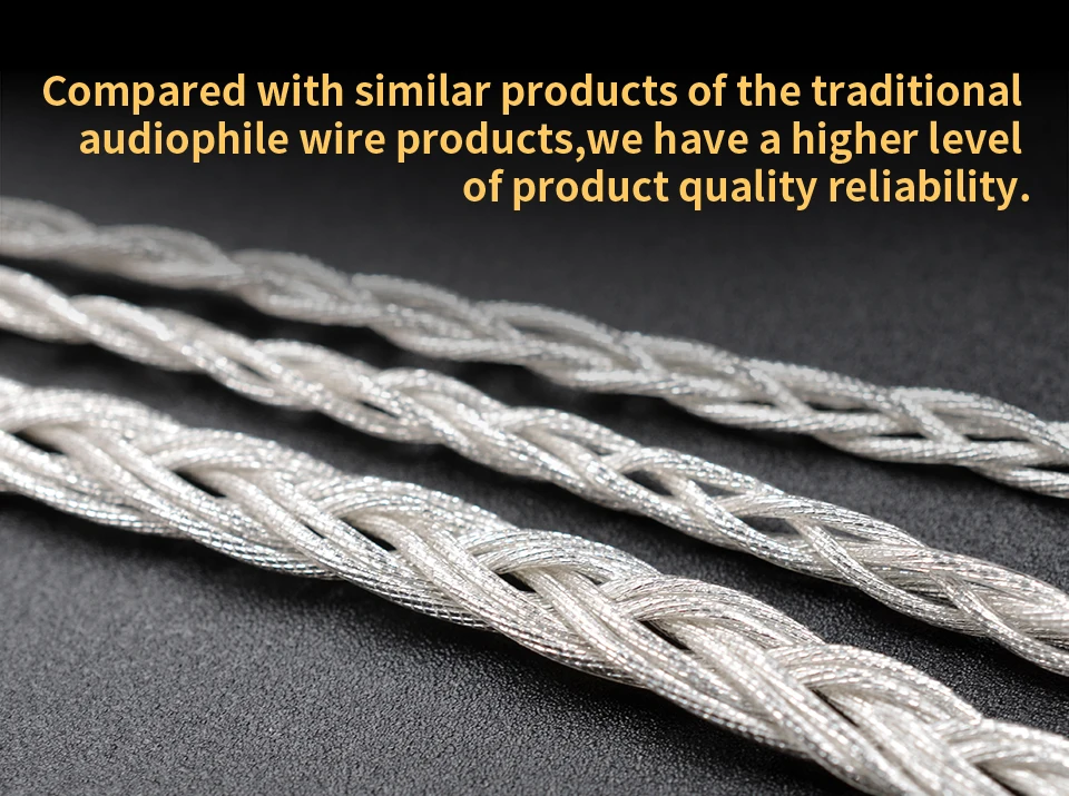 Новые наушники KZ кабели MMCX Интерфейс посеребренные обновленный провод 3,5 мм плетеный кабель наушников DIY Бесплатная доставка