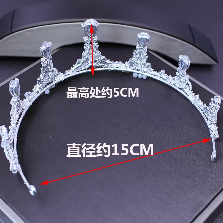 Royal Girl Cake Topper Handcrafted Tiara Silver Rhinestone & Imitation Pearls Crown Accessories 3 Pcs Set (4)