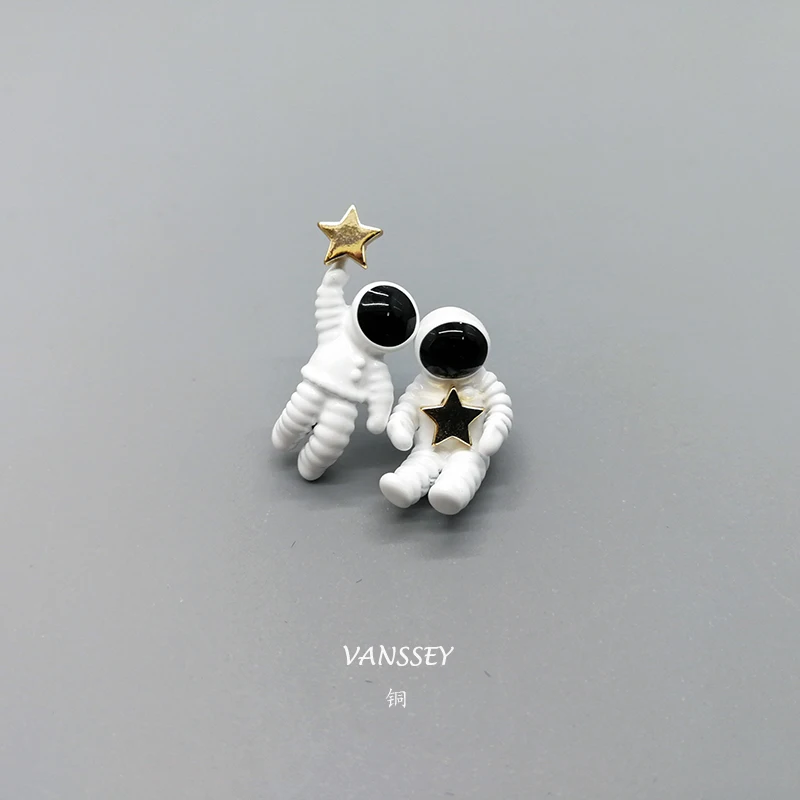 Vanssey винтажные модные асимметричные серьги гвоздики с эмалированным покрытием в