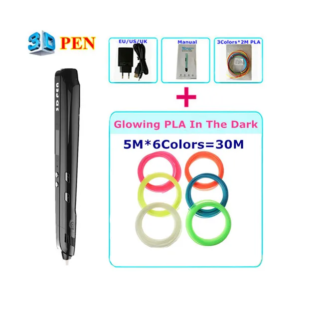 Special Offers Christmas Gift Sixth Generation A Variety Of Options 3 Color 3D Pens Best Gift for Kids,3d Print Pen 1.75mm Glow pla in the Dark