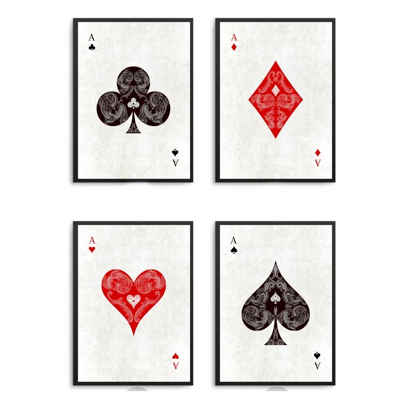 GIANT PRINT POSTER PAINTING CARD ACE CLUB SPADE HEART DIAMOND PDC034