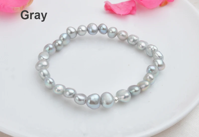 ASHIQI настоящий натуральный пресноводный барочный жемчуг браслеты для женщин серебряные бусины 925 пробы ювелирные изделия подарок