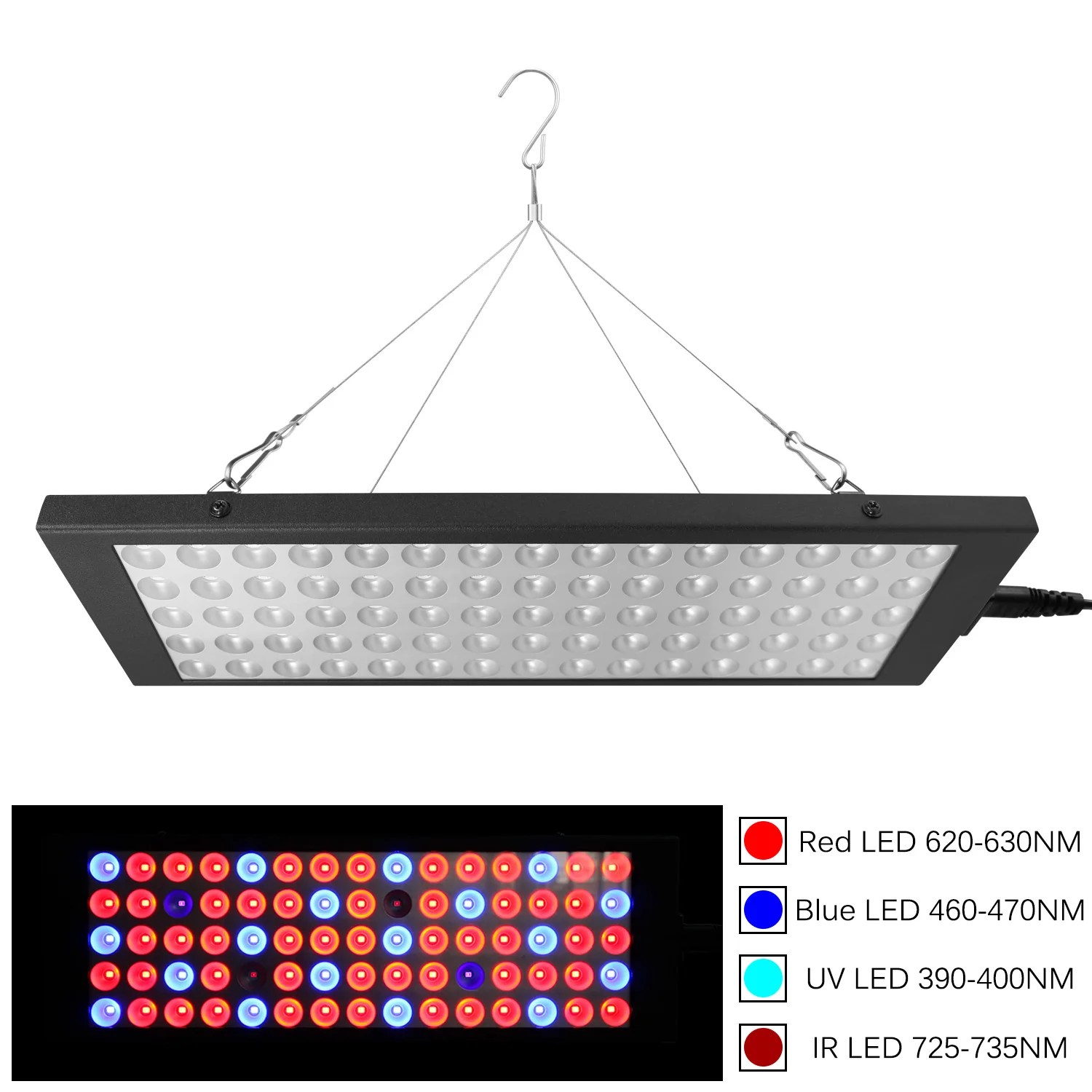 50 Вт светодиодная световая панель для проращивания Красный Синий УФ светодиодный свет для выращивания полного спектра Fitolampy для комнатных растения парниковые гидропоники растительный свет