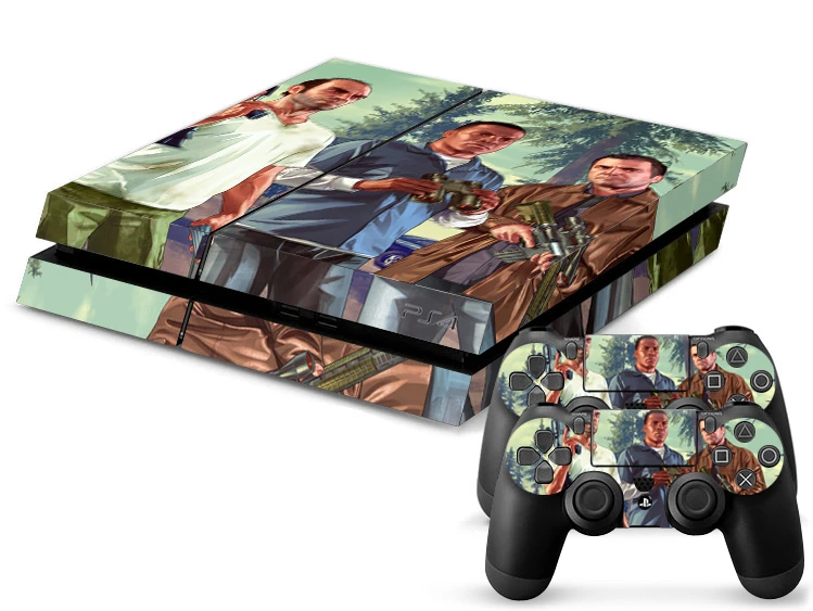 1Set Vinyl Skin Sticker For Playstation 4 PS4 Console GTA And 2PCS Stickers For Jogos Controller Wholesale design|sticker eyelinerstickers for toy cars - AliExpress