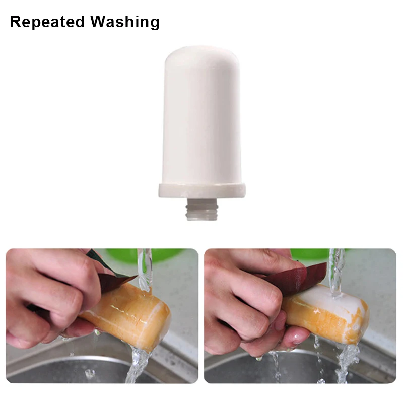Faucet Water Filter with Washable Ceramic Filter Cartridge Tap Water Purifier For Household Kitchen Faucet Percolator  (10)