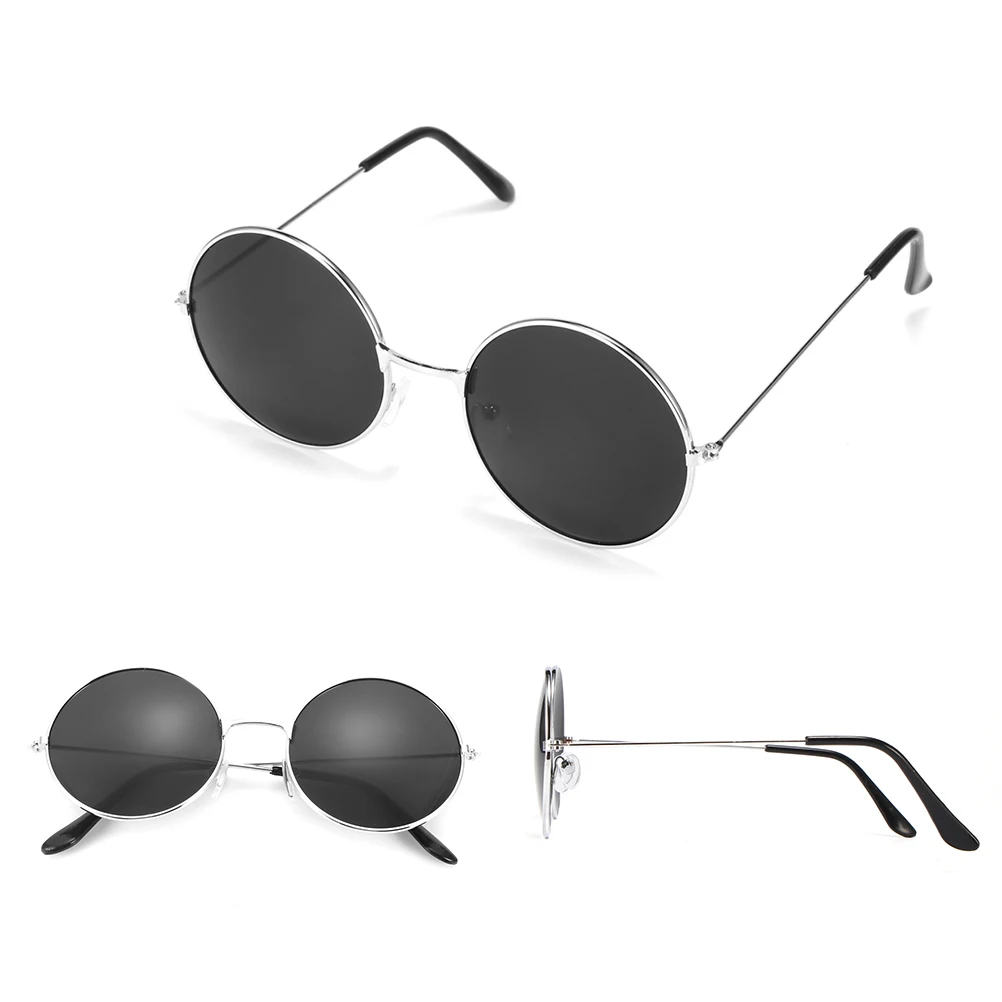 TiOODRE автомобиль Интерьер линзы сплав солнцезащитные очки в стиле ретро, Круглые Солнцезащитные очки женские солнцезащитные очки женские очки оправа Очки для водителя очки - Название цвета: Черный