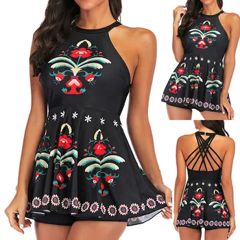 

Swimsuit Women Maillot de bain femmeWomen Tankini Sets With Boy Shorts Ladies Bikini Set Swimwear Push-Up Padded Bra 40