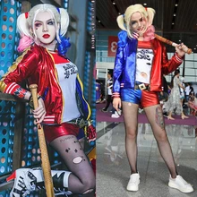

Women Adlut Joker Suicide Squad Harley Quinn cosplay Costume Christmas halloween jacket Sets costumes suits 150-180cm tall