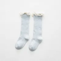 Free Shipping Children's Knee High Socks with Lace Cheap Stuff  Ruffle Socks Kid Princess Girls Baby Leg Warmers Cotton 3